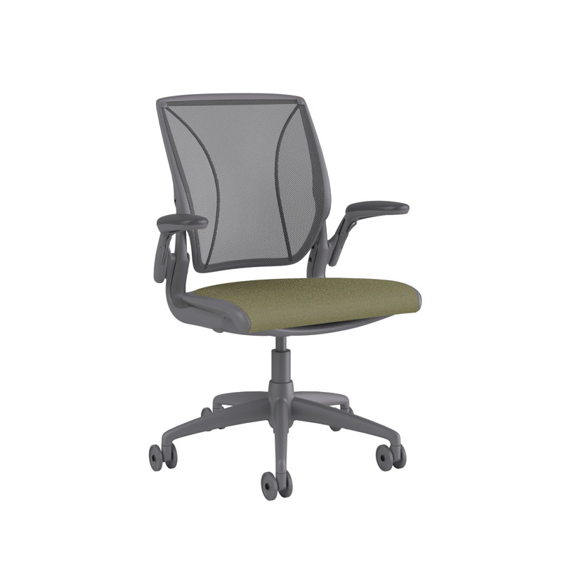 Diffrient World Wool Task Chair, Gray, Catena/Caraway, Corde/Peacock