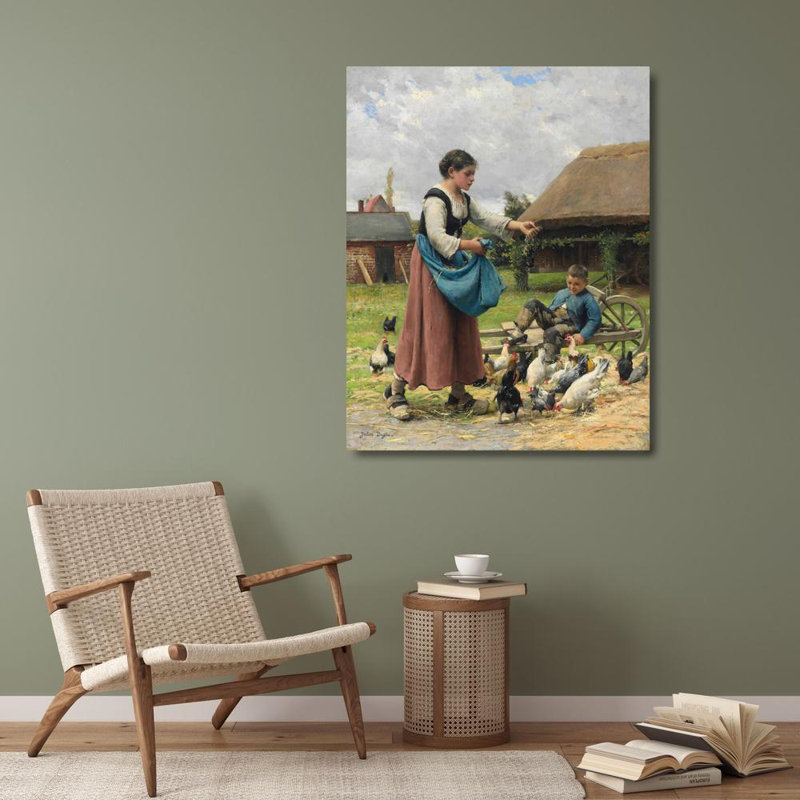 "In the Farmyard" par Julien Dupré - Toile tendue avec châssis, H 40 po x l 28 po