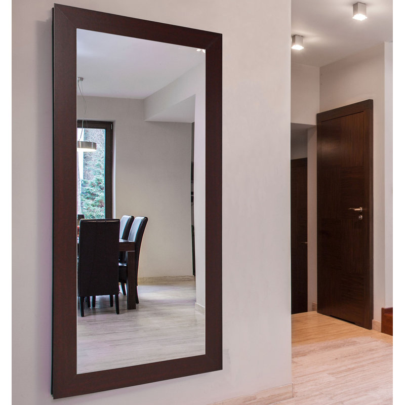 Golfe Flat Wall Mirror, 72" H x 39" W, Dark Mahogany