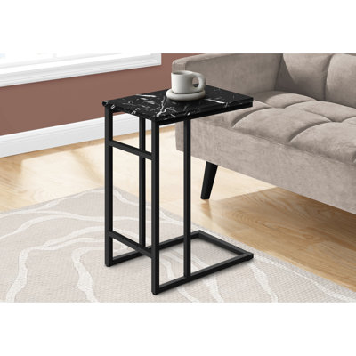 Table en stratifié d'aspect marbre noir avec métal, chambre à coucher, bureau, salon contemporain et métal