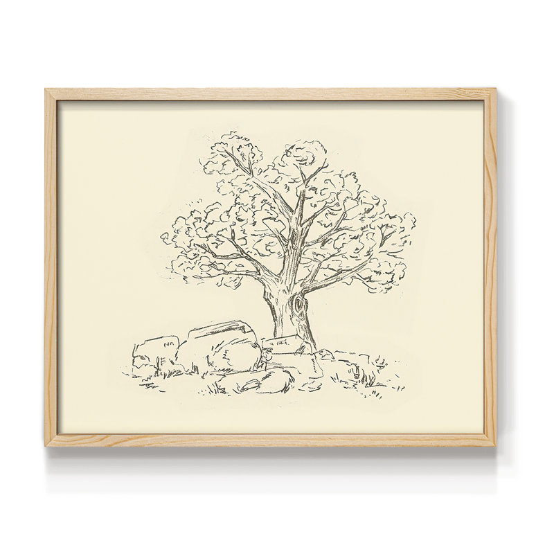 Wooded Path II - Reproduction encadrée - Restickable, H 8 po x l 10 po, Naturel