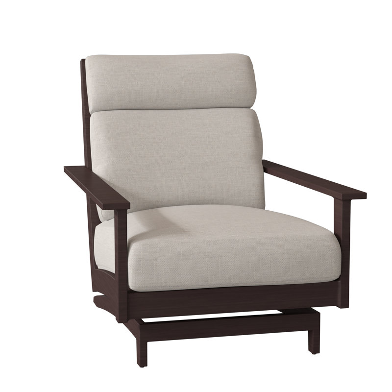 Kennebunkport Aluminum Spring Lounge - Oak, Oak, Dove Sunbrella® Linen, No welt + Standard fill