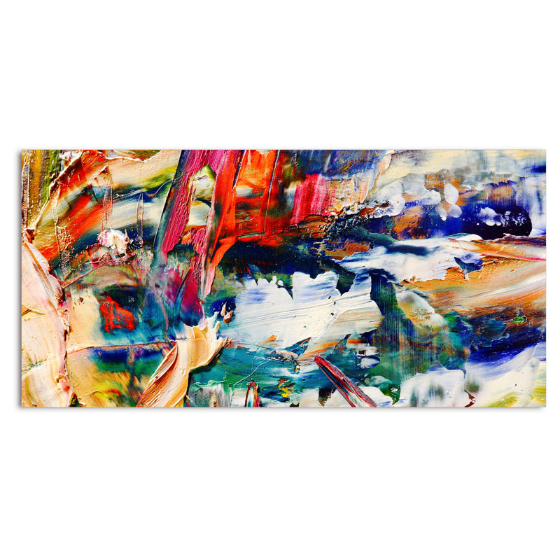 Colorfor Abstract Strokes Peinture VII - Art mural moderne sur toile, L 12 po x H 8 po, Toile tendue