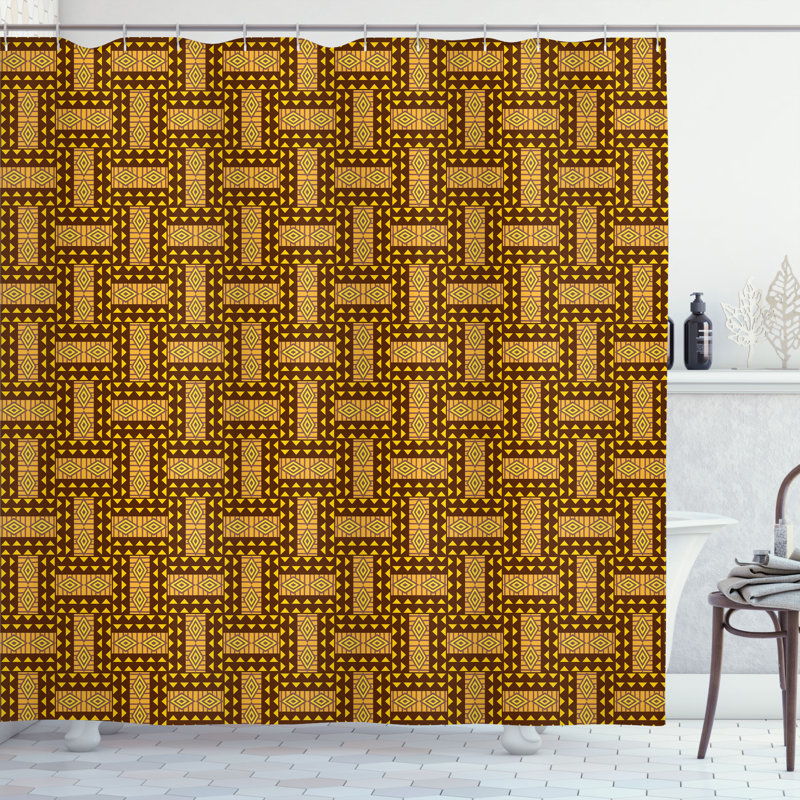 Dakota Fields Kente Pattern Shower Curtain National Triangles, 70"H x 69"W
