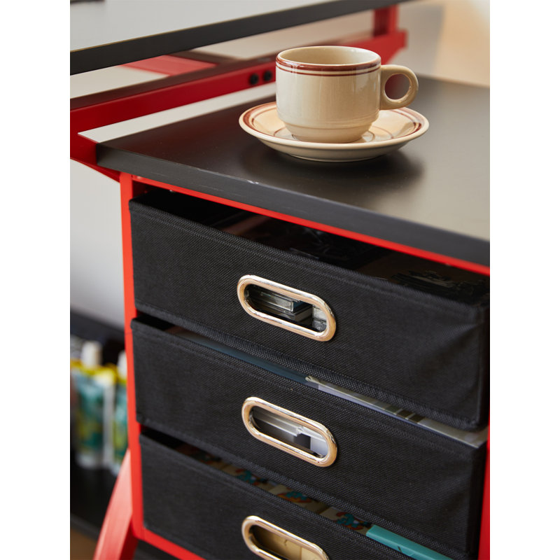 Drafting Table With Stool, Black/Red