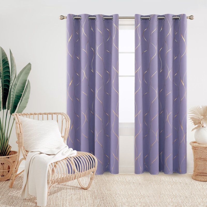 Valmar Blackout Curtain Pair, Light Purple, Width 117 x Drop 229cm