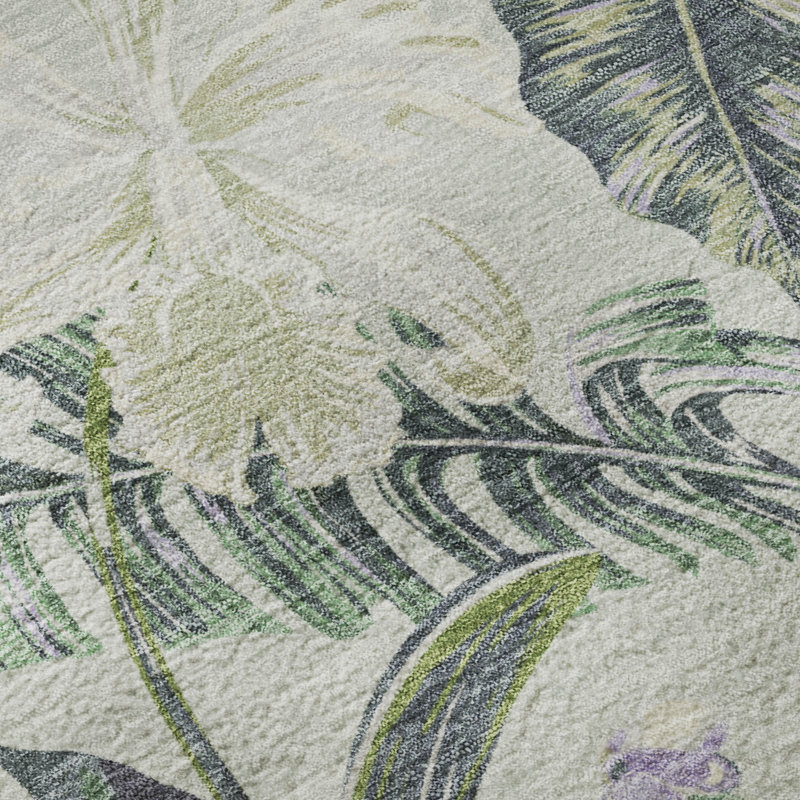 Premium Machine Washable Varroville AMF1708 Floral Rug, Rectangle 3' x 5'