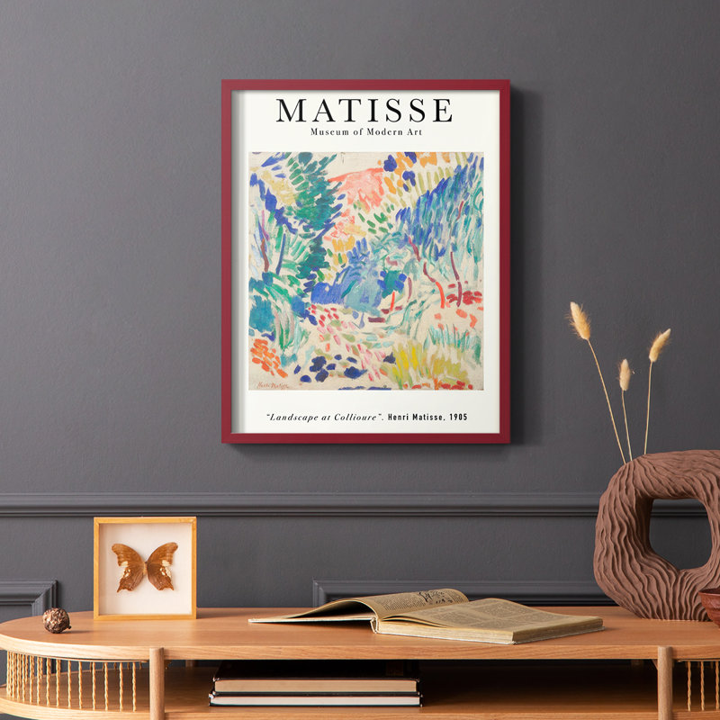 Matisse CL XXVI, reproduction encadrée - bois massif, Rouge, H 10 po x l 8 po