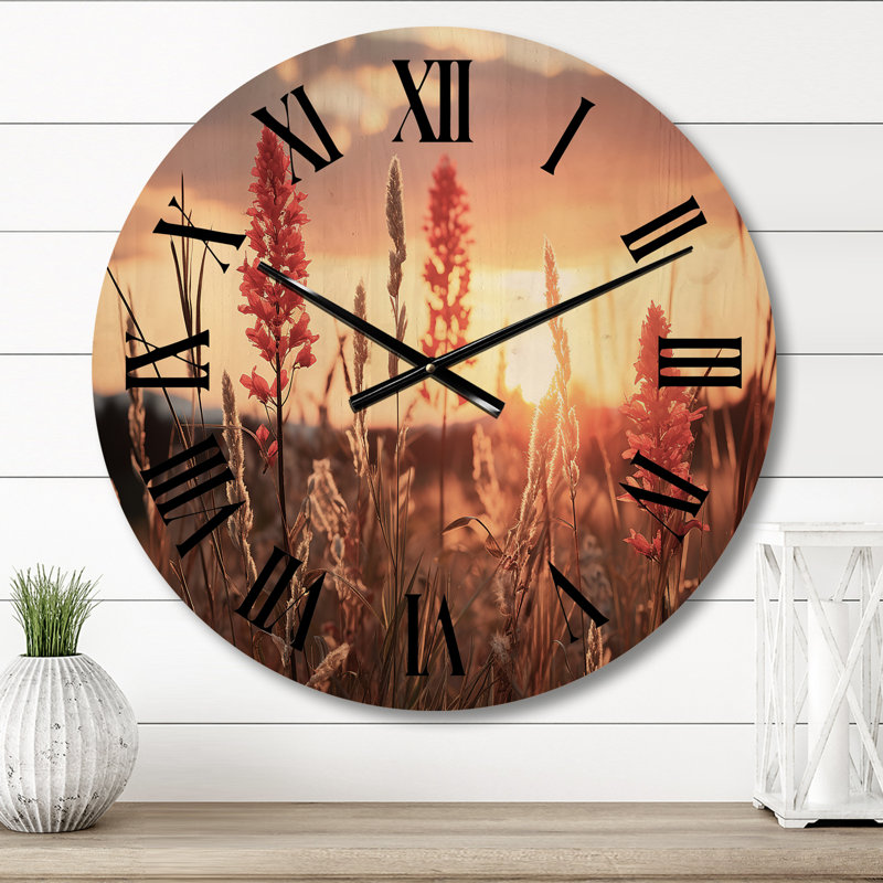 Horloge murale Wildflowers Field, Très grand