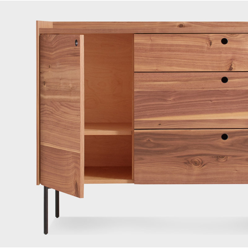 Peek 49'' W Solid Wood Sideboard, Rustic Walnut