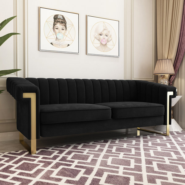 Everly Quinn Bambeli 83.86'' Upholstered Sofa & Reviews | Wayfair