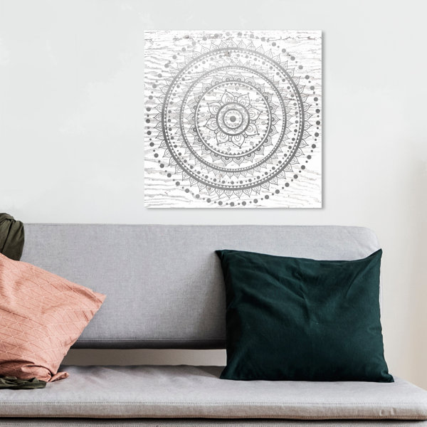 Dakota Fields Abstract Silver Mandala Wood Patterns On Canvas Print ...