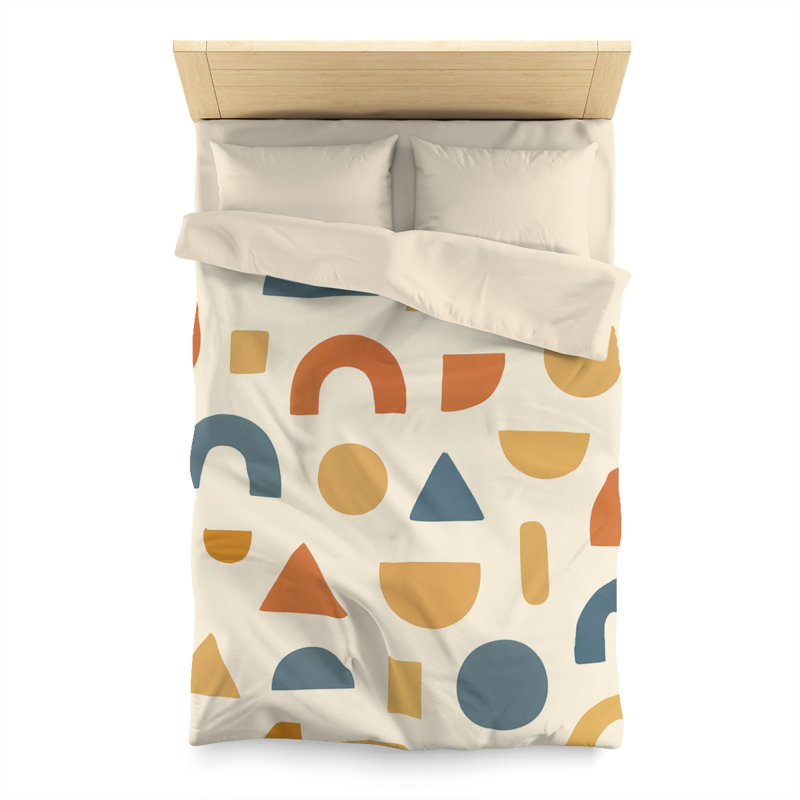 Microfiber Duvet Cover Boho Style, Design 82, Cream, Twin Duvet Cover