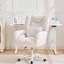 Chaise d'ordinateur de bureau à domicile avec hauteur réglable de 3,9 po, fauteuil de coiffeuse pivotant à 360 ° pour la salle de maquillage, chaise de bureau ergonomique avec tissu en peluche pour le bureau-29837003-29837000
