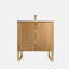 Meuble-lavabo mural autoportant de 30 po avec lavabo en céramique, grand meuble de rangement 2 portes et support en métal pour salle de bain moderne