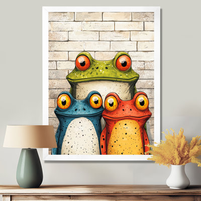 Funny Family Of Toad Cartoon III - Frog Canvas Print
