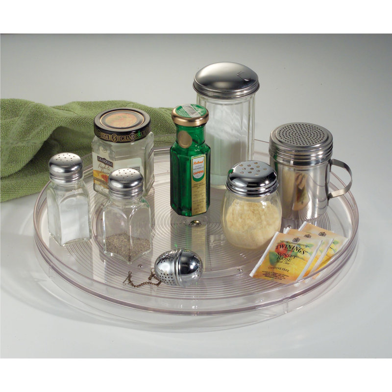 Clear Recycled Plastic 14-inch Turntable Organizer