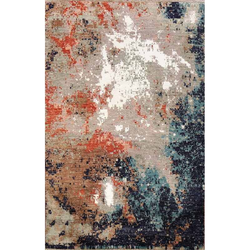 One-of-a-Kind 4'2" X 6' New Age Area Rug in