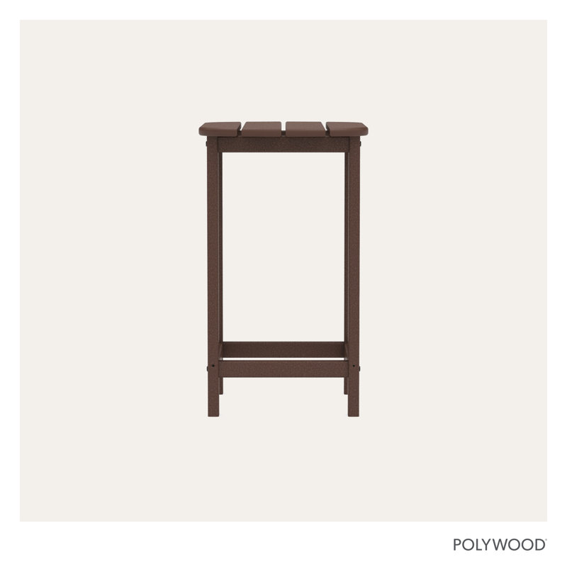 POLYWOOD South Beach 26" Counter Side Table, Mahogany