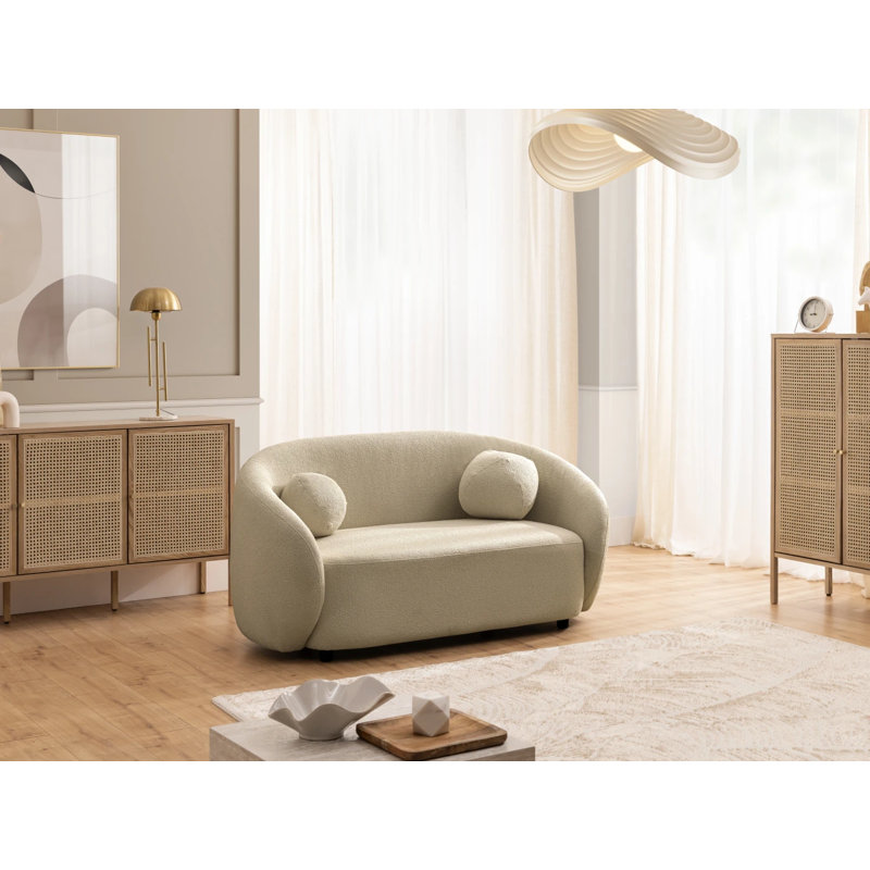 Roundi Boucle Sofa, Beige, 2