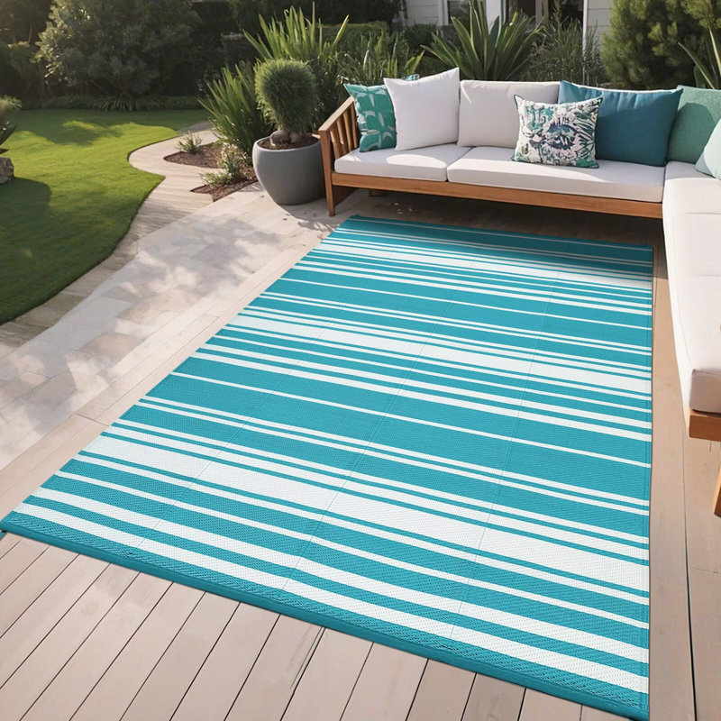 Tapis de paille imperméable en plastique réversible pour l'extérieur, Tapis de couloir de 9 pi x 18 pi