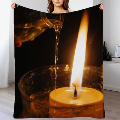 1Pc Fluffy Pancake Close-Up Blanket，Warm And Soft Cozy Foodie Decor，For Kitchen, Dining Room, Breakfast Lovers 60*80