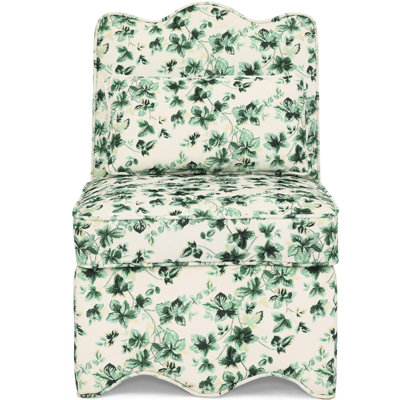 Flannel Single Chair For Dining With Soft Cushions, , No , Floral Design, Matching Pillow Waist, Easy To Assemble In Compact Areas Seat And Back, Armless Style, Pattern, Good Small - Sized Areas,