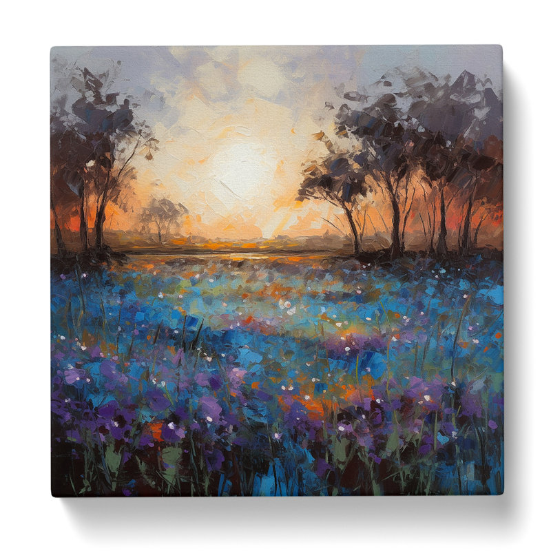 Bluebell Field Palette Knife No.4 - No Frame Print, 35cm H x 35cm W x 3cm D