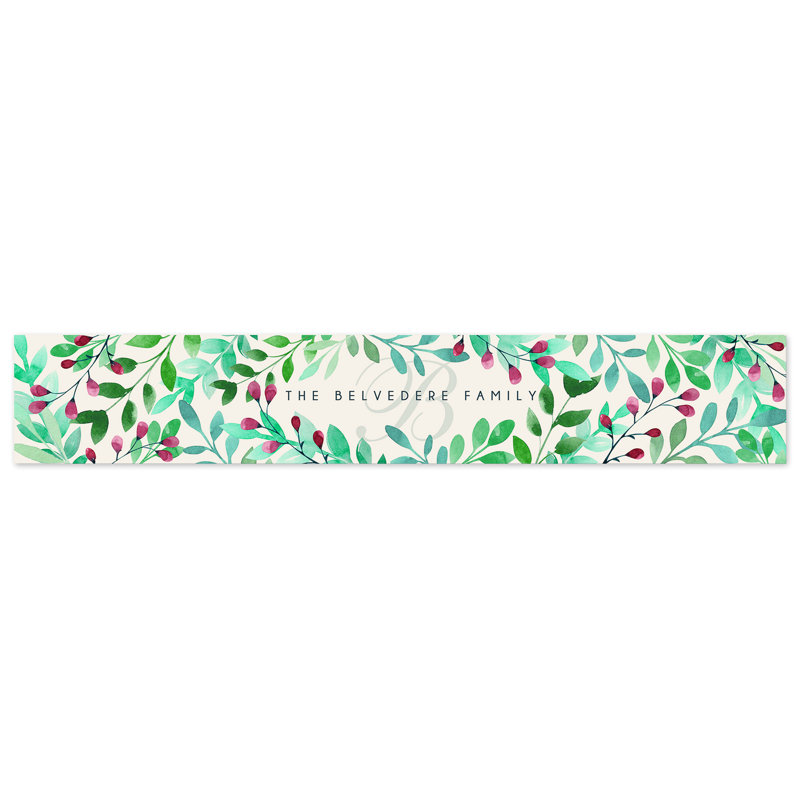 Spring Floral Personalized Table Runner, 16" x 96", Yes