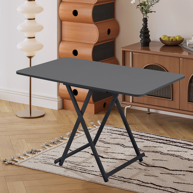 Foldable Rectangular Dining Table, Black