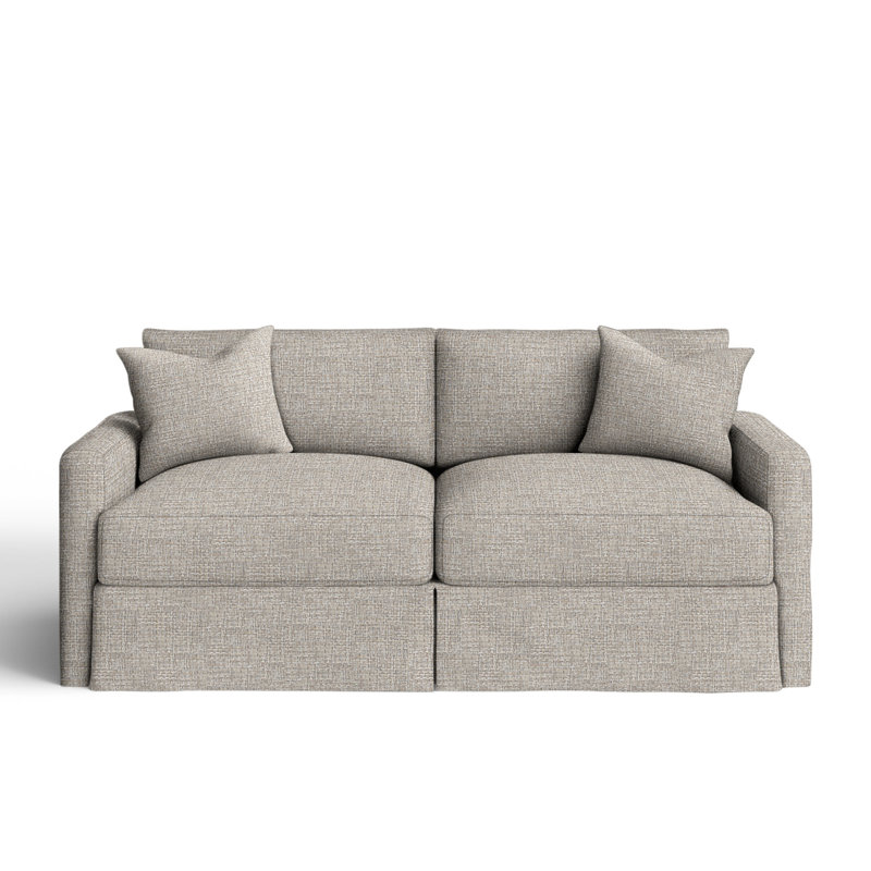 Hartig 84'' Slipcovered Sofa, Drusky Ivory Sustain® Basketweave