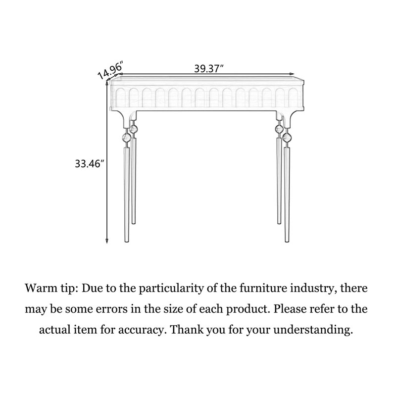 39.37" Brown Rectangular Solid Wood Console Table