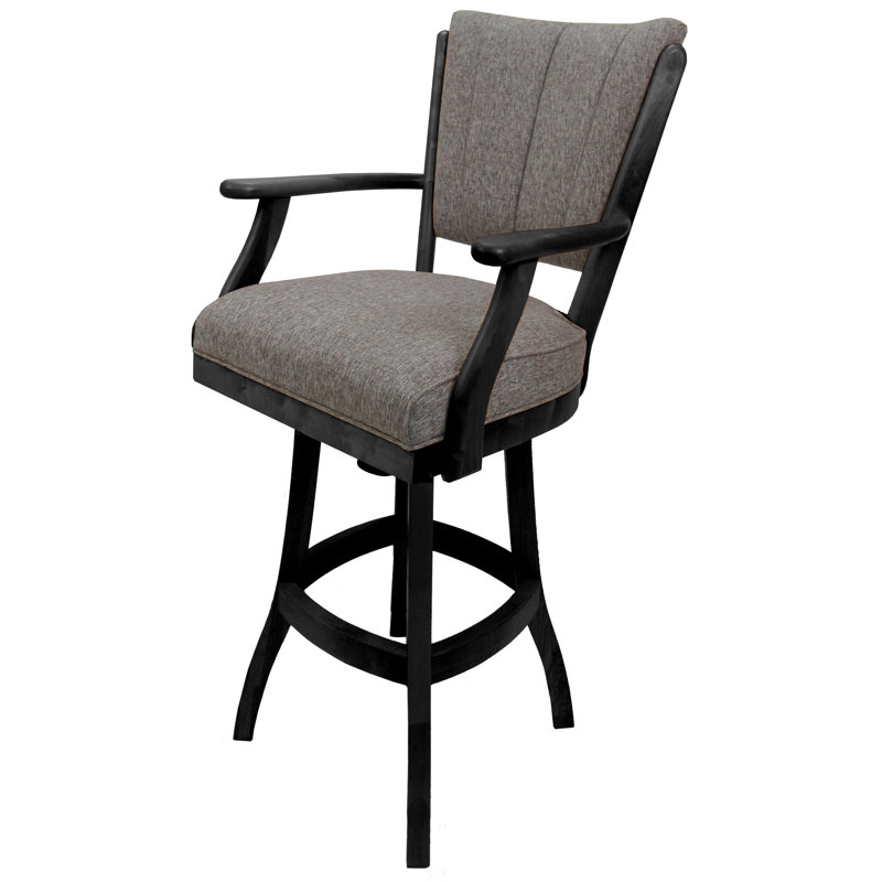 Très grand tabouret pivotant en bois Irminger, Cadre Mojave gris / noir, Très grand (siège d'une hauteur de 34 po)