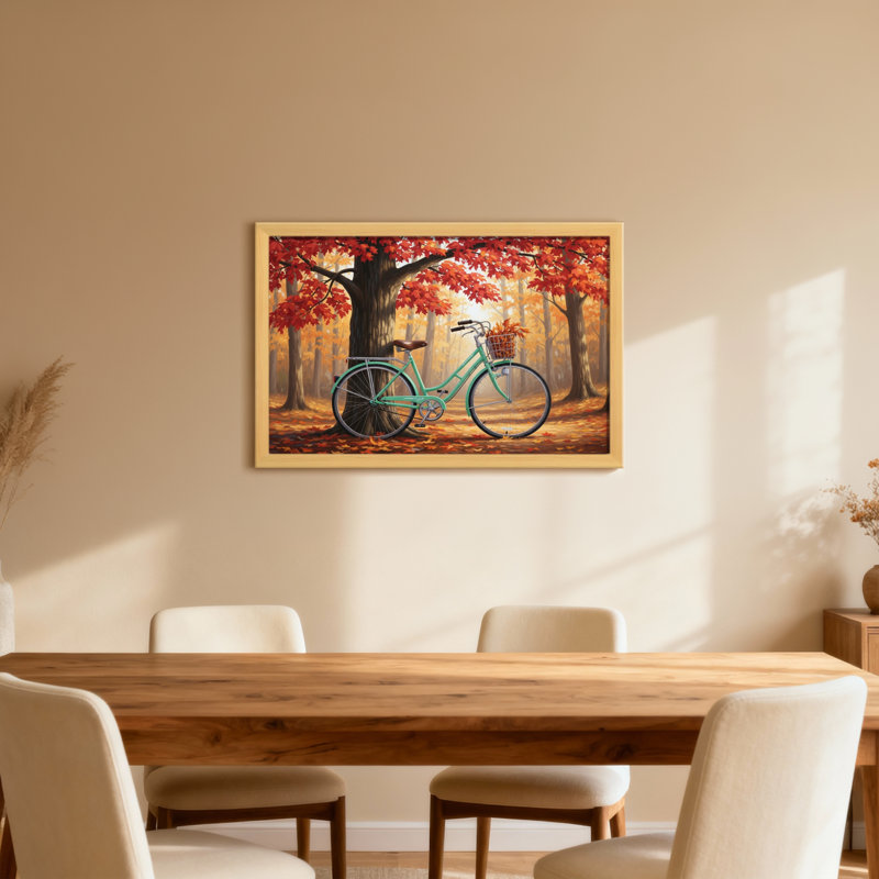 Plantes et fleurs, peinture d'automne à vélo, H 20 po x l 30 po, Toile tendue, Ne s’applique pas