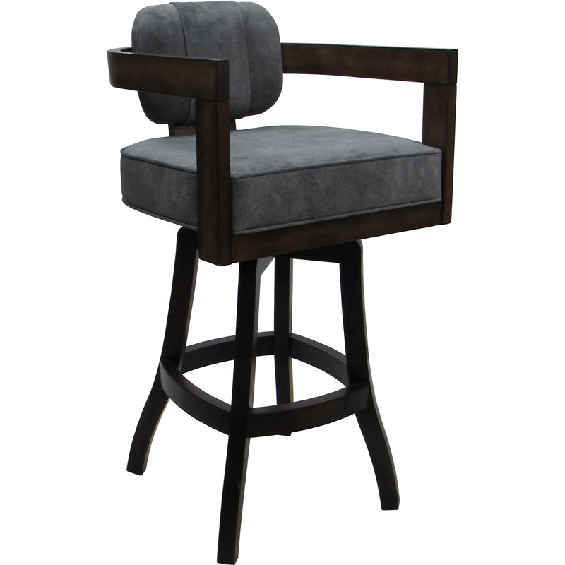 Charbon Outler - noyer foncé - siège 26 po, Light Grey Seat/ Dark Walnut Frame/Polyester Blend