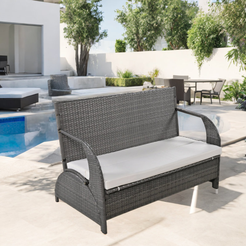 Chaise de patio avec coussins Adren, Beige