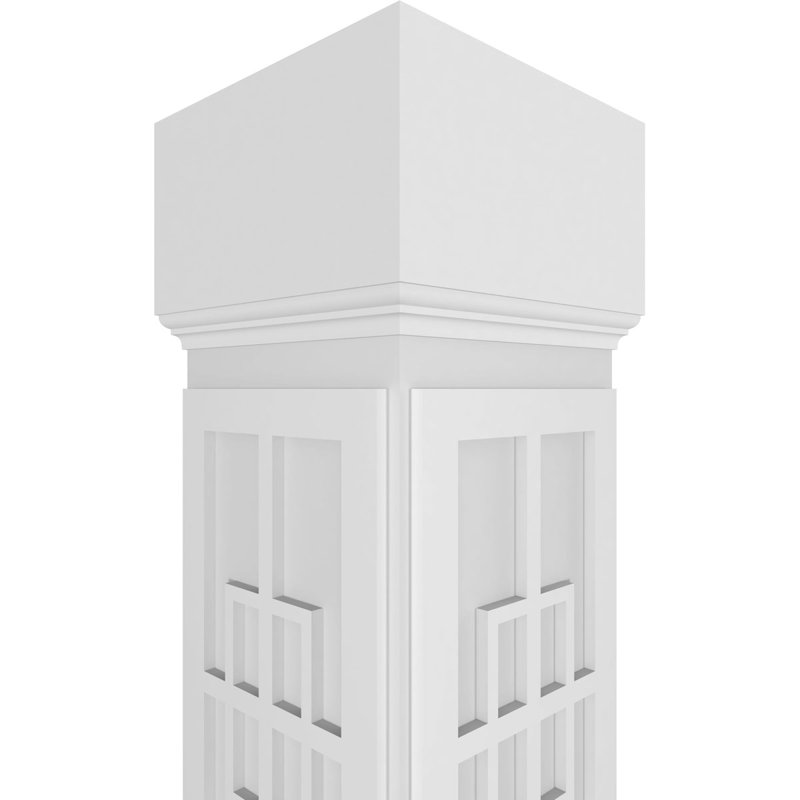 Colonne carrée de style mission San Antonio de Craftsman, H 96 po x l 7,625 po x P 7,625 po