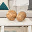 Davy Set of 3 Decorative Orbs - Contemporary Rustic Brown Wooden Round Orb Decor - Home or Office Table Accent Decoration - Home Gift Idea
