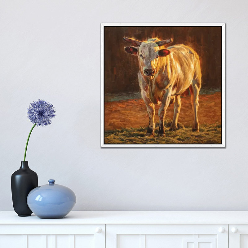 Rodeo Gold 1 Piece Painting on Canvas, 45.72cm H x 45.72cm W x 3.81cm D, White Framed