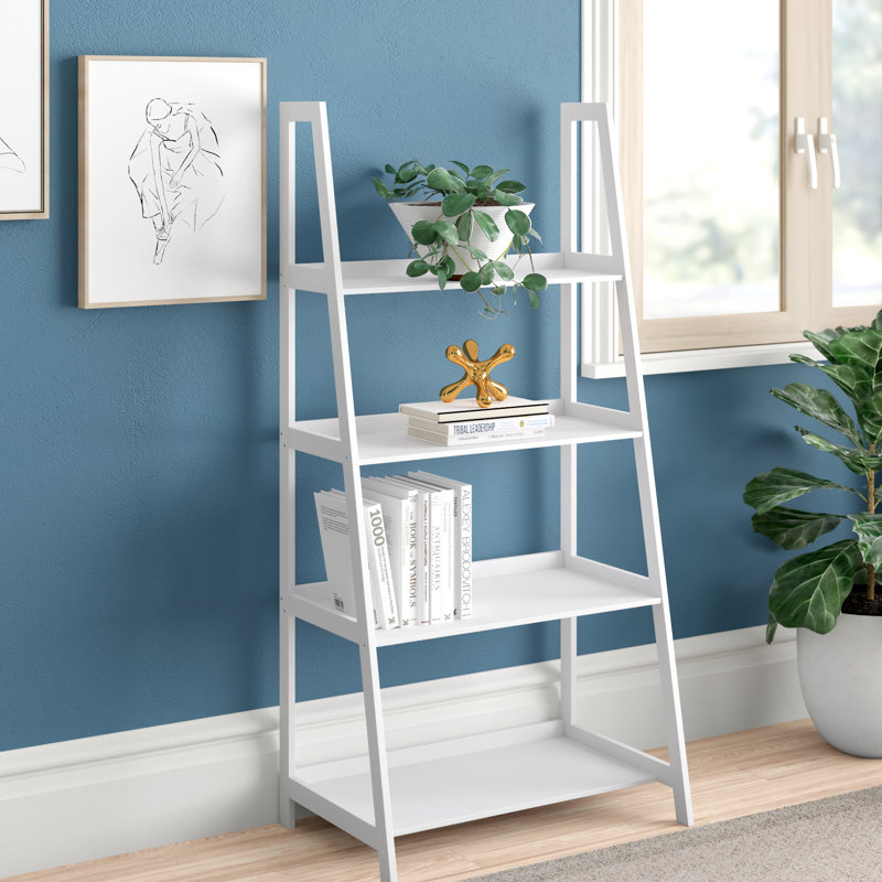 Sansa Ladder Bookcase, White, 180cm H x 63cm W x 40cm D