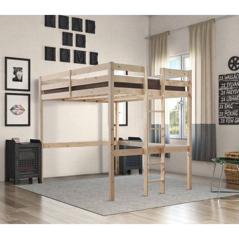Esma High Sleeper Solid Pine Loft Bunk Bed, Double (4'6)