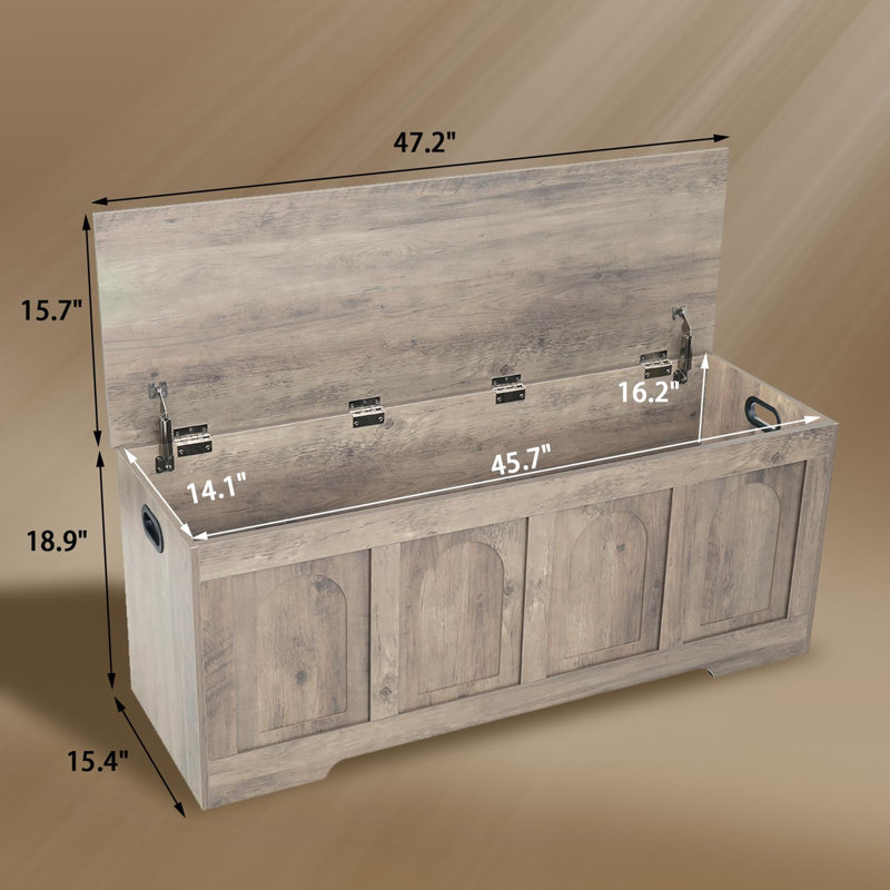 Coffre de rangement 47,2 po, Greige