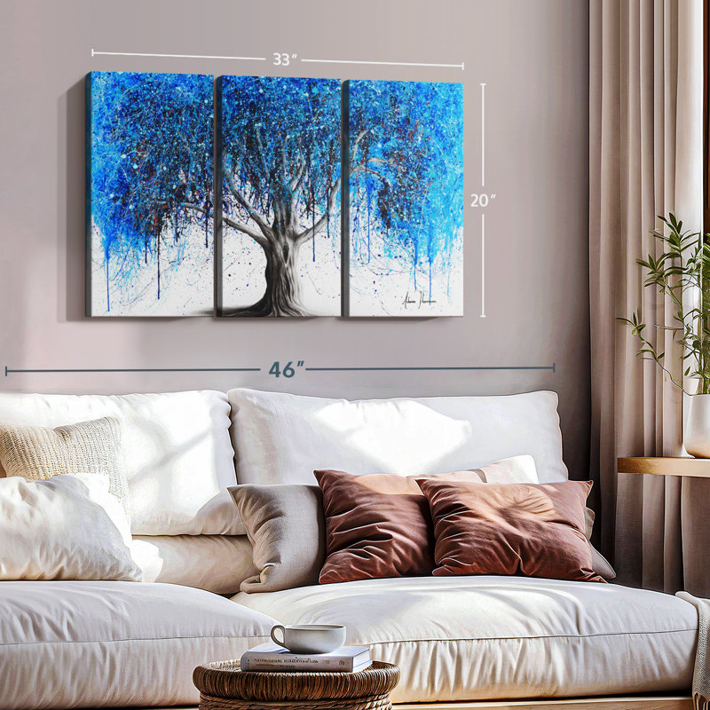 " Blue Moonlight Tree ", 20" H x 33" W x 1.25" D