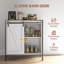 Buffet avec porte de grange coulissante et tablette réglable