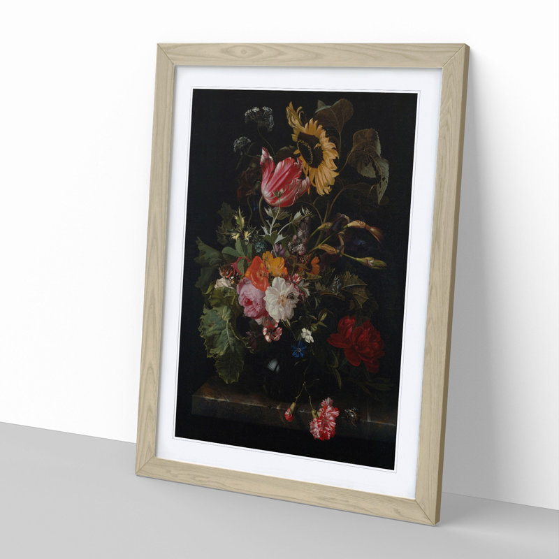Still Life with Flowers Vol.5 by Maria Van Oosterwijk - Picture Frame Painting, 36cm H x 27cm W x 2cm D, Oak