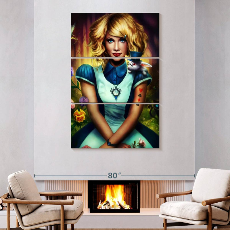 Alice au pays des merveilles, H 74 po x l 48 po