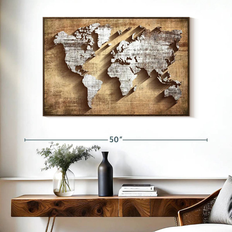 Briscoe en bois sculpté, Cadre flottant noyer, 40 po x 27 po