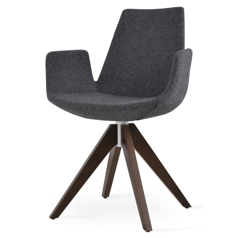 Fauteuil pivotant Eiffel Pyramid, Laine argentée