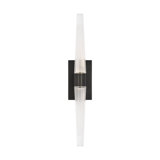 Sean Lavin Lassell 2-light single tall wall sconce in polished nickel finish with crystal shades