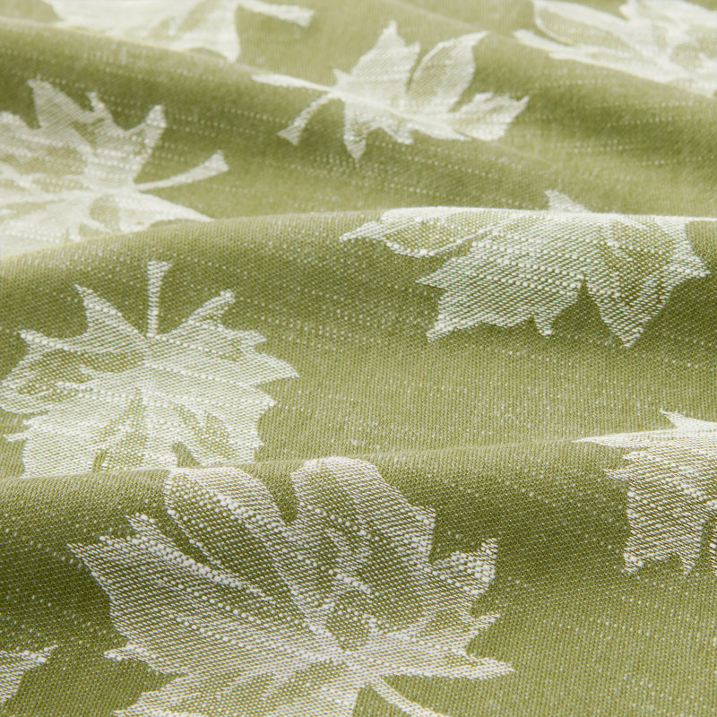 Mattox Falling Leaves Jacquard Cotton Tablecloth, 102"  x 60" Rectangle, Green